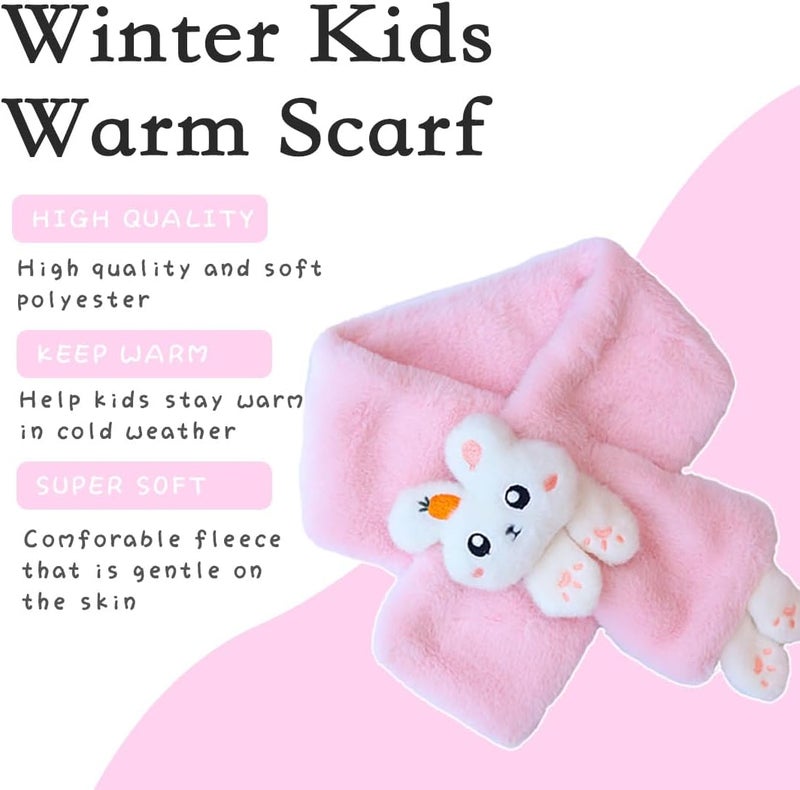 Ruby&Tang Toddler Girl Scarf Warmer Kids Bunny Scarves Outdoor Furry Rabbit For Children 2t 3t 4t 2-9Years - Image 3